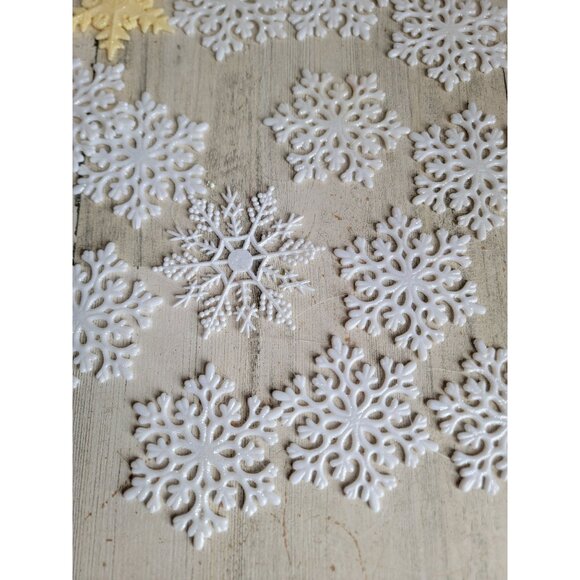 Variety glitter white snowflake ornament Xmas‎ set decor snow - Picture 3 of 8
